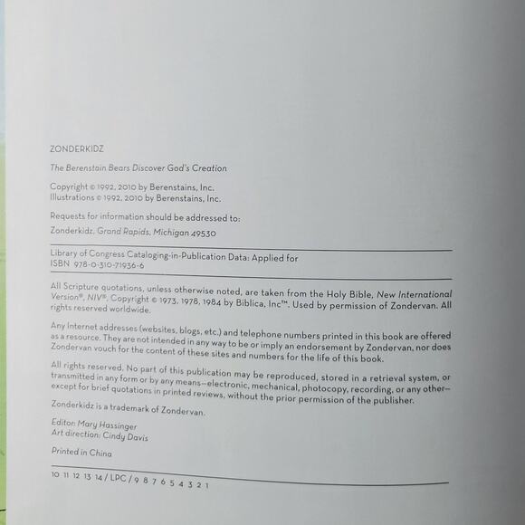 Berenstain Bears Plush Brother Book Discover Gods Creation TAG CUT DEDICATION - Picture 4 of 11